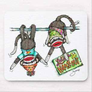 Låt oss haken - sock monkey musmatta