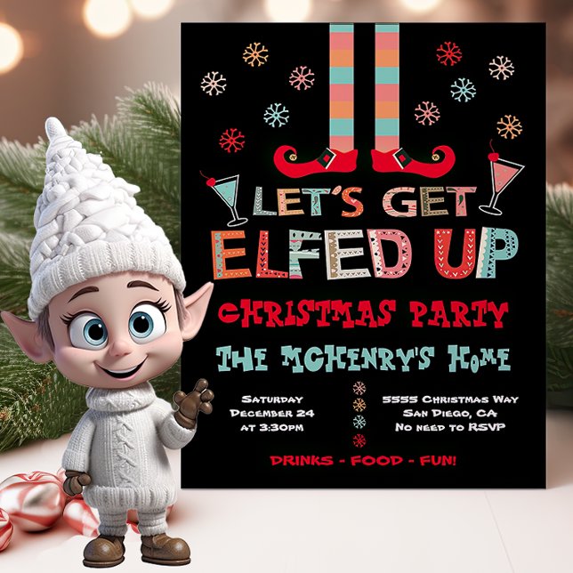 Låt oss Hämta äldre julklappParty Inbjudningar (Skapare uppladdad)