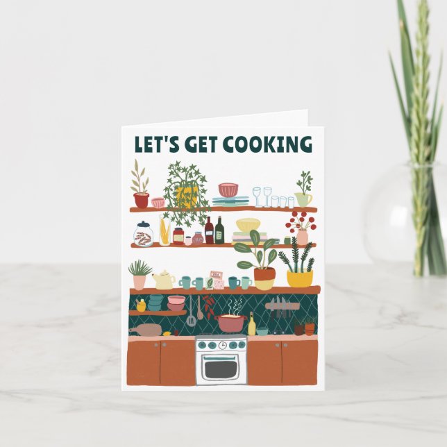 LÅT OSS HÄMTA Anpassningsbarna COOKING Cute Kitche Kort (Framsida)