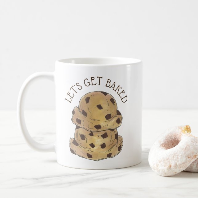 Låt oss Hämta bakat choklad Chip Cookie Dough Food Kaffemugg (Med munk)
