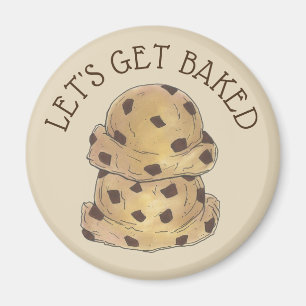 Låt oss Hämta bakat choklad Chip Cookie Dough Food Magnet