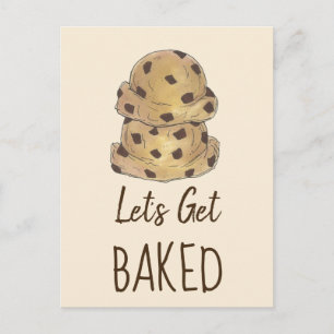 Låt oss Hämta bakat choklad Chip Cookie Dough Food Vykort