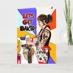 Låt oss Hämta baksida Popup Art Stil födelsedag Helgkort