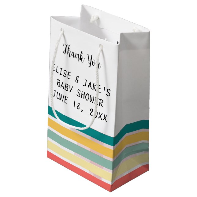 Låt oss Hämta Beachy Baby Shower Gift/Favor Bag (Baksidan Vinklad)