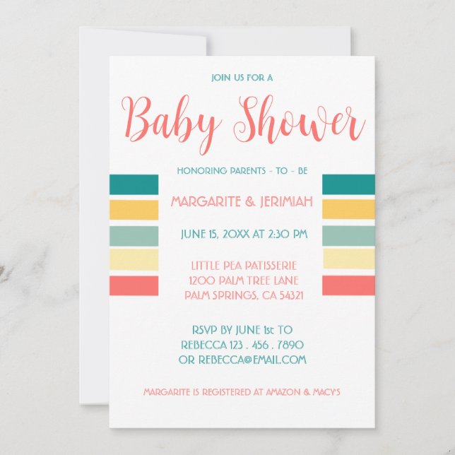 Låt oss Hämta Beachy Baby Shower-inbjudan Inbjudningar (Framsida)