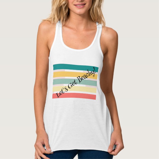 Låt oss Hämta Beachy! T-Shirt-Tanktop Linne Med Racerback (Framsida)