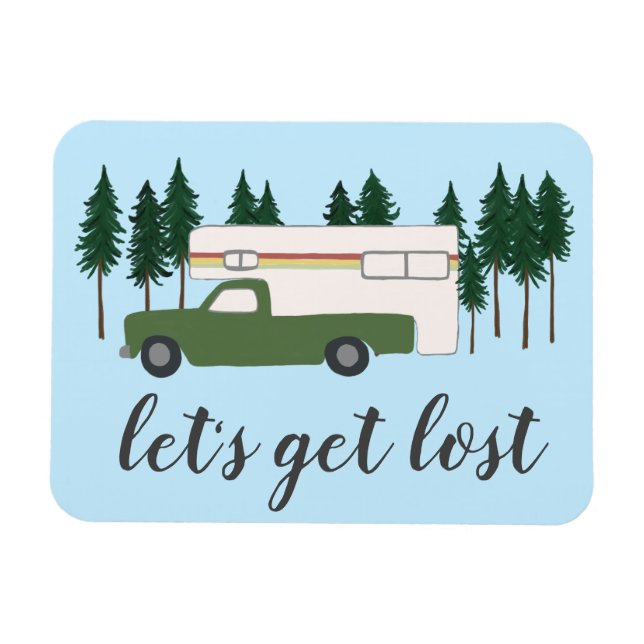 Låt oss Hämta Borttappad Lastbil Camping RVing Mot Magnet (Horisontell)