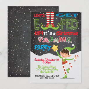 Låt oss Hämta Chrismas Party Elf-inbjudan Inbjudningar