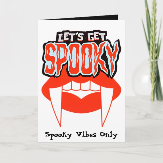 Låt oss Hämta deoky Vampire Fang Halloween-kort Kort (Framsida)