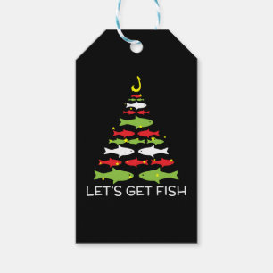 Låt oss Hämta fiskjuldesign till 25 december Presentetikett