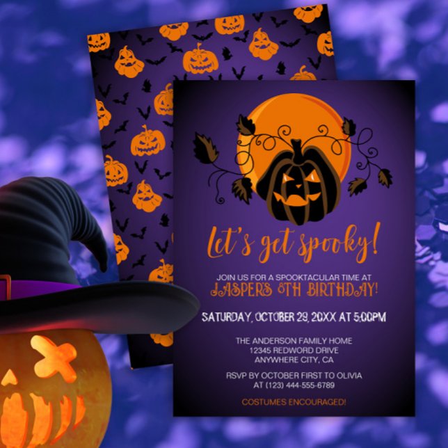 Låt oss Hämta Födelsedagsfest för Spooky Halloween Inbjudningar (Skapare uppladdad)