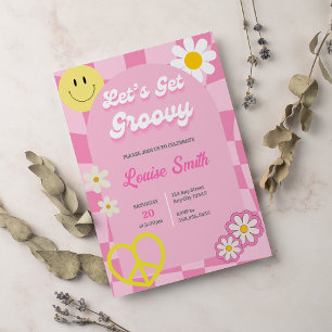 Låt oss Hämta Groovy Arch Girl Birthday Inbjudningar