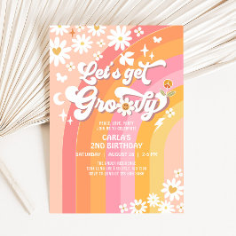 Låt oss Hämta Groovy-Daisyn Hippie-födelsedag Inbjudningar
