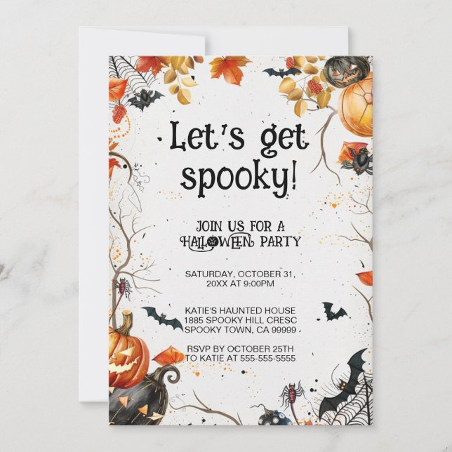 Låt oss Hämta Halloween fest Inbjudningar (Framsida)