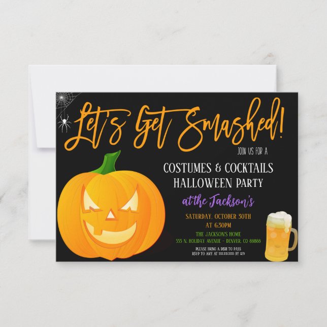 Låt oss Hämta inbjudan till Halloween fest-utjämna (Framsida)