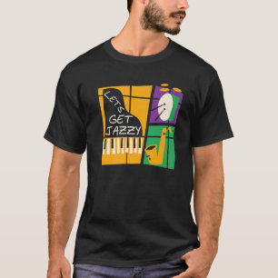 Låt oss Hämta Jazzy Mardi Gras Mardigräs Parad Car T Shirt