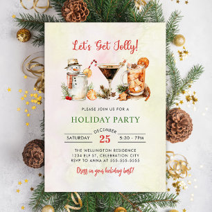 Låt oss Hämta Jolly Cocktail-Julfest Inbjudningar