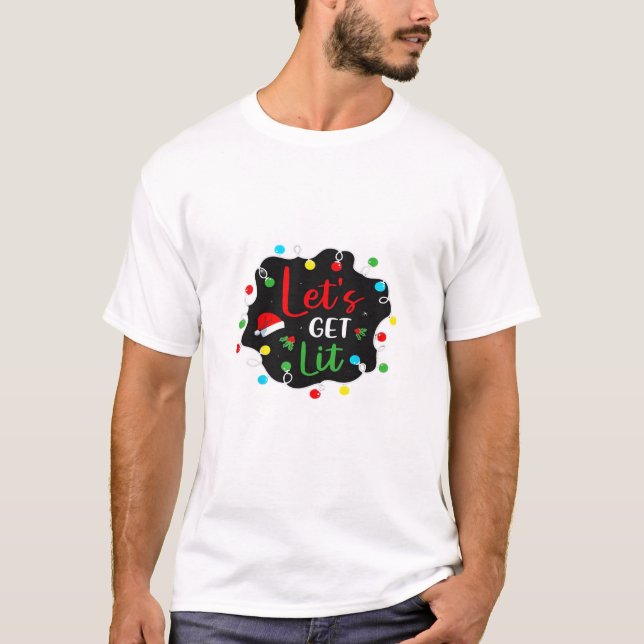 Låt oss Hämta juldrickande Ljus Santa Esse T Shirt (Framsida)