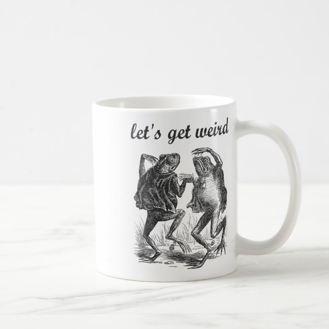 Låt oss Hämta Konstig Dancing Frogs Fairy Tale Str Kaffemugg (Höger)