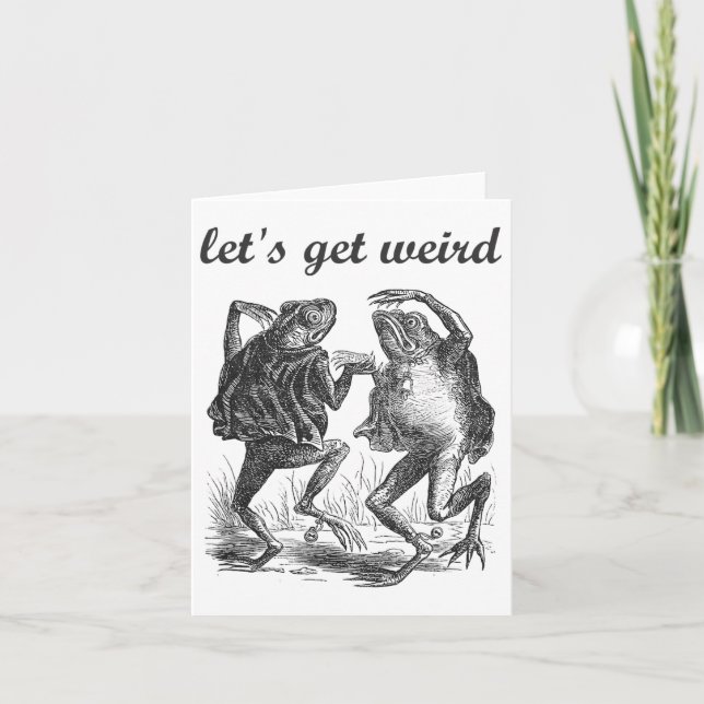 Låt oss Hämta Konstig Dancing Frogs Fairy Tale Str Kort (Framsida)