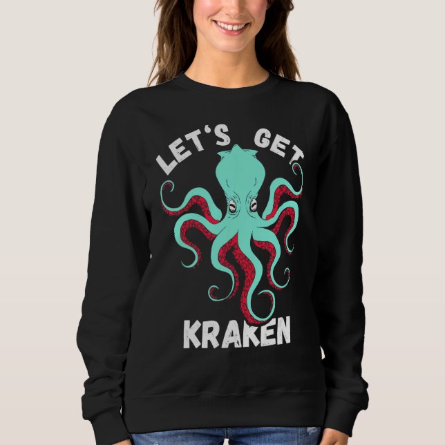 Låt oss Hämta Kraken Sea Monster Reef Octopus Sea  T Shirt (Framsida)