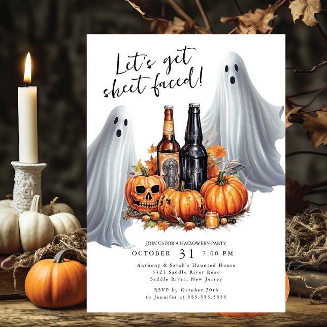Låt oss Hämta Lakan mot Halloween fest Inbjudningar (Skapare uppladdad)