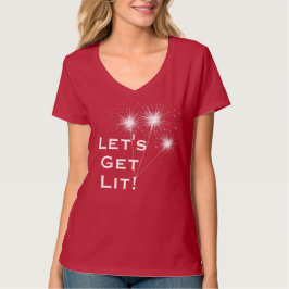 Låt oss Hämta Lit! 4:e juli T-shirt med miniatyrsk