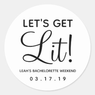 Låt oss Hämta Lit Bachelorette Party-favoriten Cla Runt Klistermärke