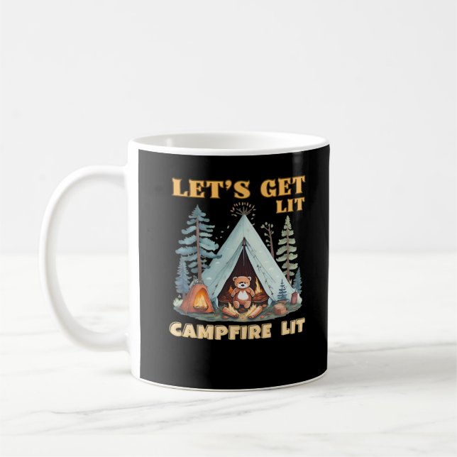 Låt oss Hämta Lit. Campfire Lit. Klassi för kampan Kaffemugg (Vänster)