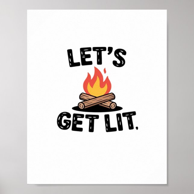 Låt oss Hämta lit - Campfire Vibes - Camping Ävent Poster (Framsidan)
