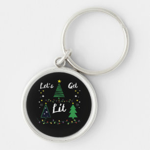 Låt oss Hämta Lit Funny Jul-drickande Essential Rund Silverfärgad Nyckelring