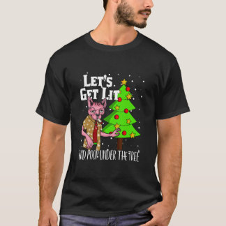 Låt oss Hämta Lit Funny jul Pajamas Stoner T Shirt