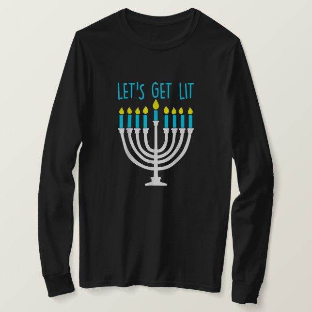Låt oss Hämta Lit Hanukkah Chanukah Pajamas Boys G T Shirt (Design framsida)