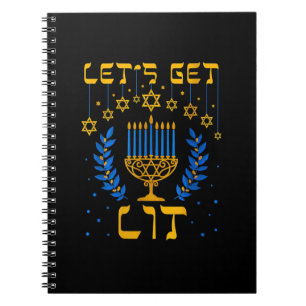 Låt oss Hämta Lit Hanukkah Shirt Jew Menorah Jewis Anteckningsbok