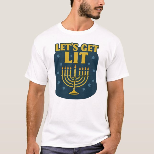 Låt oss hämta Lit Hanukkah T Shirt (Framsida)