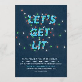 Låt oss Hämta Lit Helgdag Cocktail Party Inbjudan