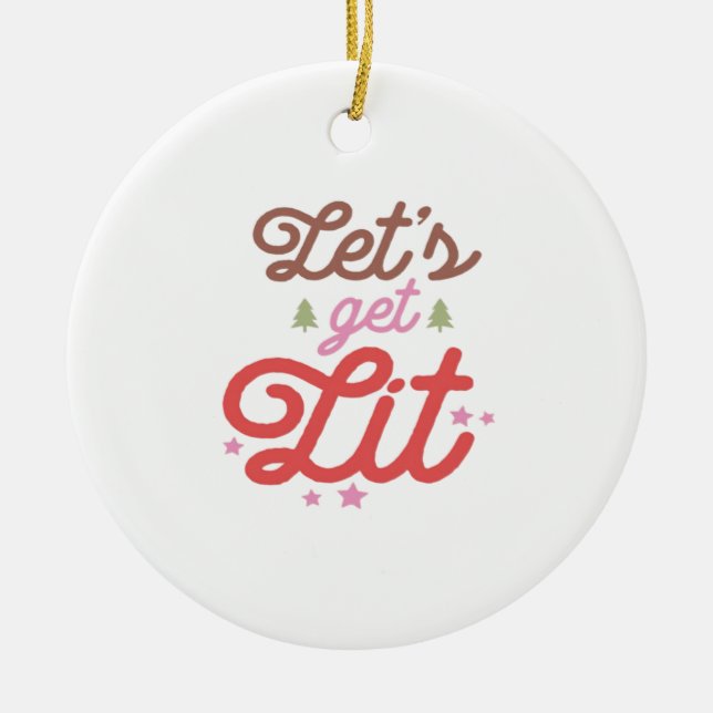 Låt oss Hämta lit, jul Julgransprydnad Keramik (Framsidan)