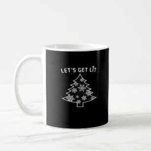Låt oss Hämta Lit Julgran Helgdag Ljus Essent Kaffemugg