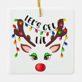 Låt oss Hämta lit (lägg till ditt foto) Ljus Ce Julgransprydnad Keramik