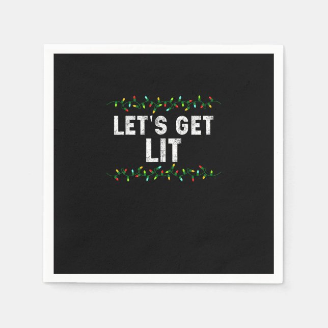Låt oss Hämta Lit Pajamas Funny Cute Ljus jul Pappersservett (Framsidan)