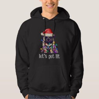 Låt oss Hämta Lit Pug Jultomten jul-Ljus Hoodie