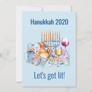Låt oss Hämta Lit Vin Älskare Hanukkah 2020 Julkort
