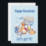 Låt oss Hämta Lit Vin Älskare Hanukkah Julkort<br><div class="desc">Den här designen kan vara personlig om du väljer Redigera design. Du kan också överföra till andra objekt. Kontakta mig på colorflowcreations@gmail.com eller använda alternativet chatta överst på sidan om du vill ha den här designen på en annan produkt eller behöver hjälp med den här designen. Se mer av mina...</div>