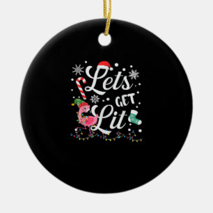 Låt oss Hämta Lit Vuxen Flamingo Funny jul Julgransprydnad Keramik