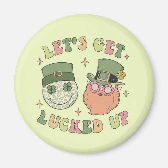 Låt oss Hämta luckad Leprechaun Magnet (Framsidan)