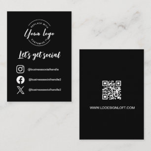 Låt oss hämta mediareferenser för social och QR-ko Visitkort