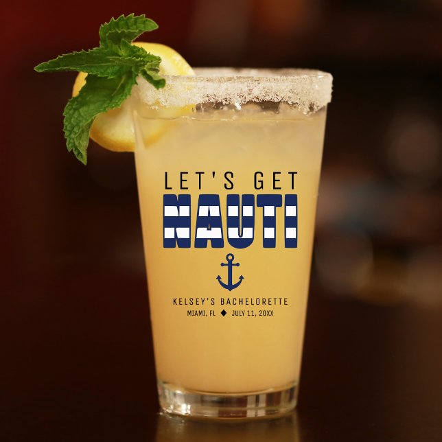 Låt oss Hämta Nauti Anchor Bachelorette Party Glaskopp (Let's Get Nauti Anchor Bachelorette Party Glass
)