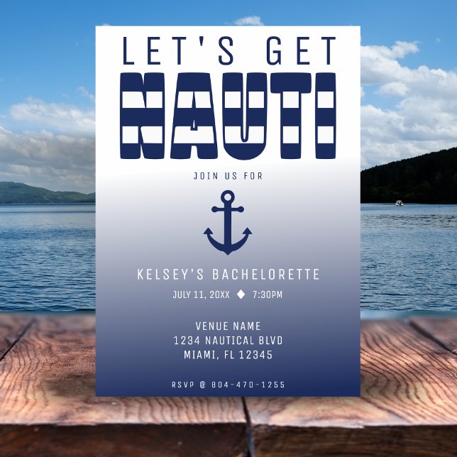 Låt oss Hämta Nauti Bachelorette Party Inbjudningar (Let's Get Nauti Bachelorette Party Invitation
)