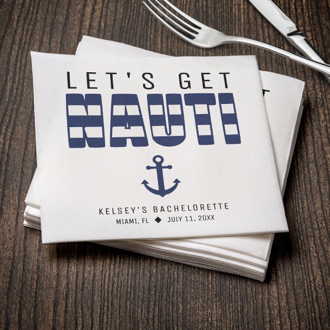 Låt oss Hämta Nauti Bachelorette Party Pappersservett (Let's Get Nauti Bachelorette Party Napkins
)