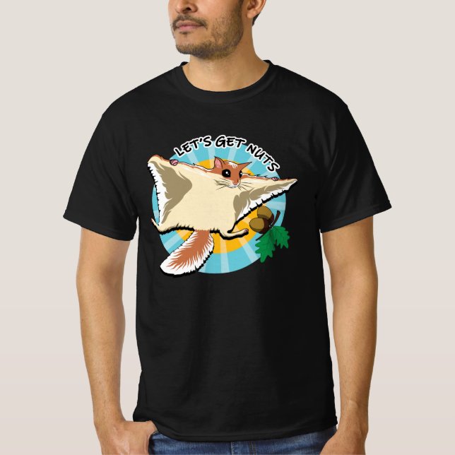 Låt oss Hämta Nöt - flygande ekorre T Shirt (Framsida)